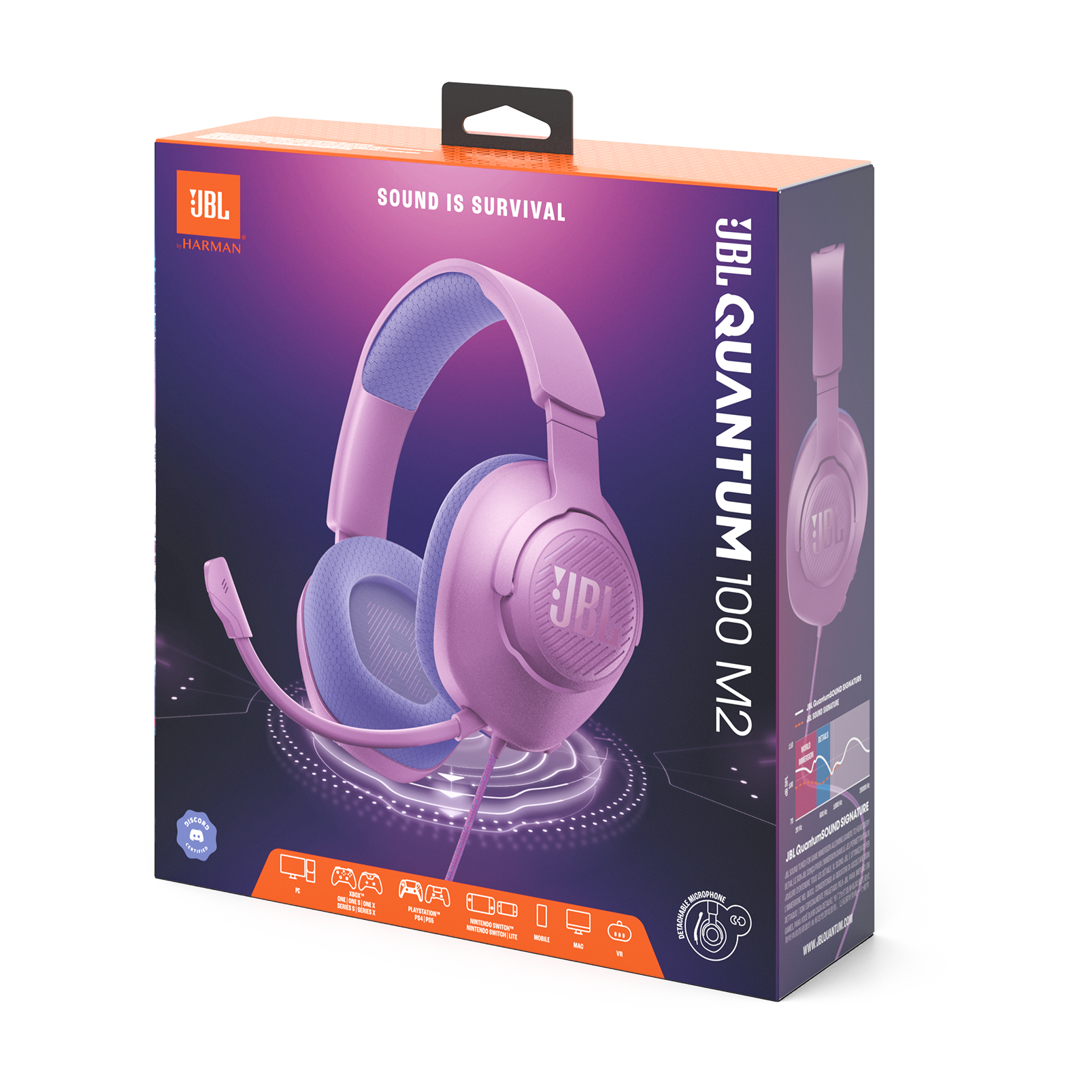 Jbl Audifono de diadema quantum 100m2 púrpura qtum100m2